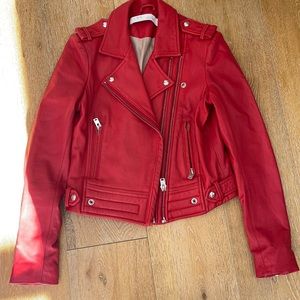 Red leather jacket